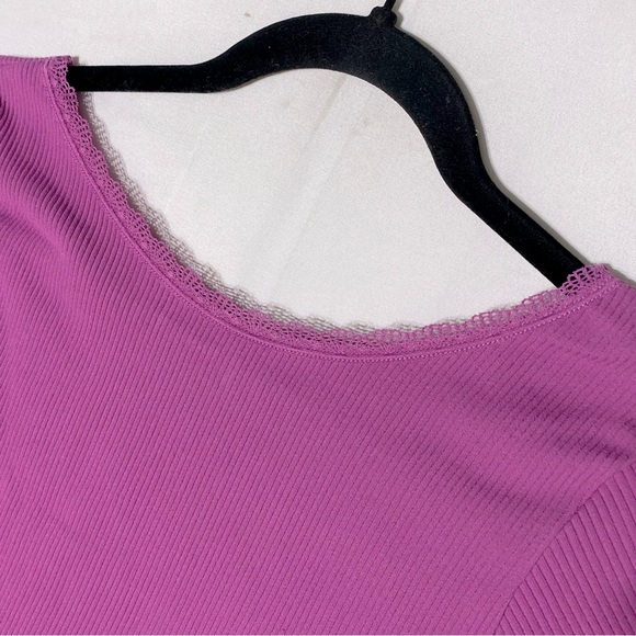 5/$25 Forever 21 Pink Ribbed Low Back Crop Top M/L - Picture 6 of 9